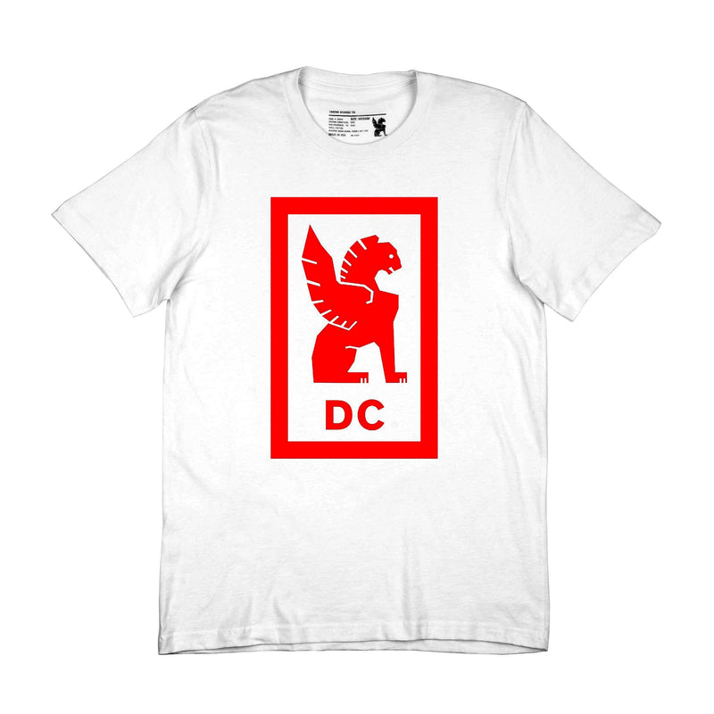 DC HUB TEE CLOTHING chromeindustries WHITE/RED GRAPHIC L 