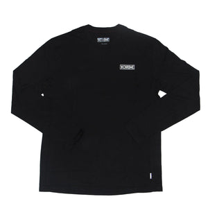 PREMIUM LS HORIZONTAL LOCK UP TEE CLOTHING chromeindustries BLACK/WHITE PRINT S 