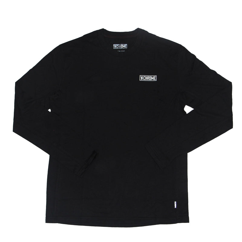 PREMIUM LS HORIZONTAL LOCK UP TEE CLOTHING chromeindustries BLACK/WHITE PRINT S 